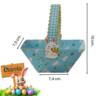 Caja Canasto para huevos de pascua Celeste 6pzas.2