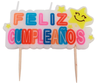 Vela Feliz Cumpleaño Multicolor Estrella