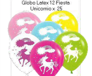Globo Unicornio x 25u. Blingin1