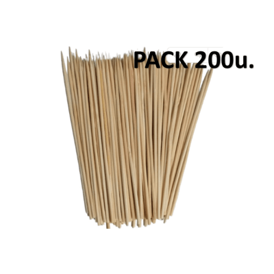 Pack ML 200u. Brocheta Madera 20cm.1