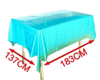 Mantel Plastico Celeste con Polka1