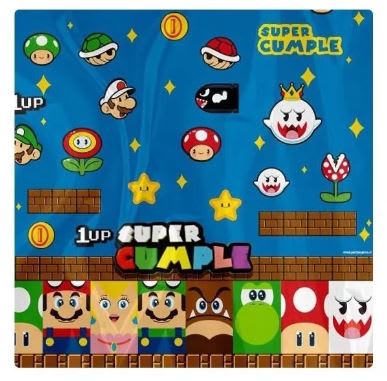 Mantel Plastico Super Mario Party.