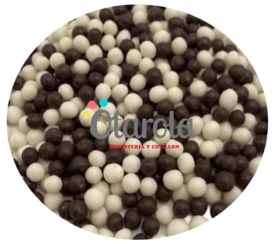 Mostacilla Cereal Mini Blanco/Negro 7mm