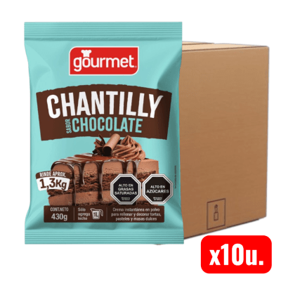 Crema Chantilly Chocolate Gourmet 10u.x430grs (Caja)