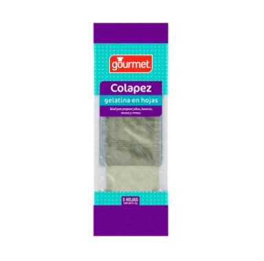 Colapez Gelatina en Hojas x 5u. Gourmet1