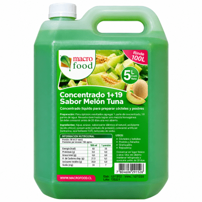 Concentrado Melon Tuna (1+19) 5 Lt. Macrofood.