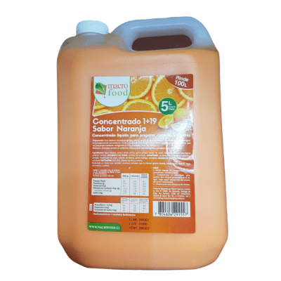 Concentrado Naranja (1+19) 5 Lt. Macrofood.