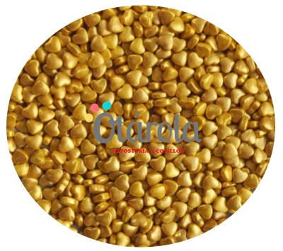 Mostacilla 3D Corazon Dorado 4mm.
