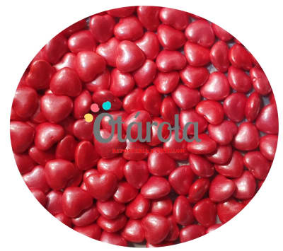 Mostacilla 3D Corazon Rojo 10mm.