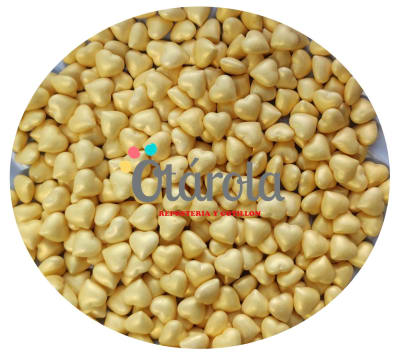 Mostacilla 3D Corazon Amarillo Caramelo 7mm
