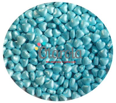 Mostacilla 3D Corazon Celeste 7mm.