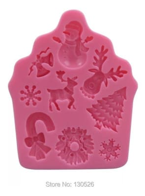 Molde Silicona para fondant navidad 31