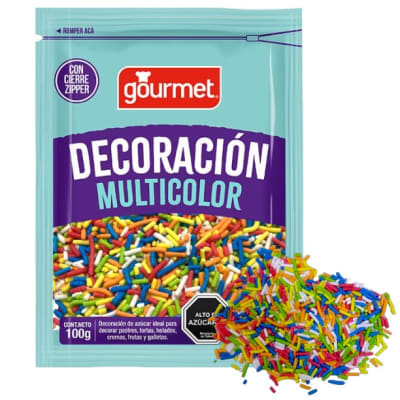 Mostacilla palitos Largo Multicolor 100g.