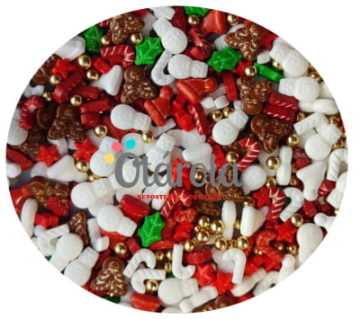 Sprinkles Navidad Reno, mono de nieve, bastones. 80grs.