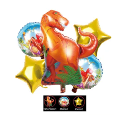 Set Globos Dinosaurio 5 pcs