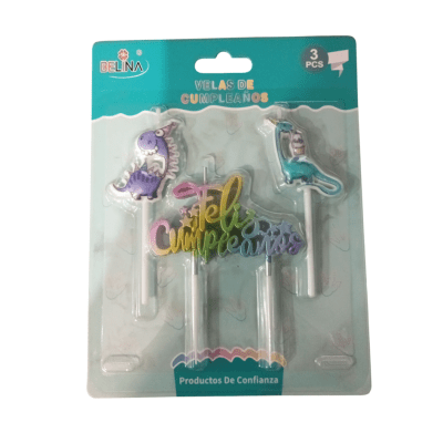 Vela Dinosaurio 3pzas1