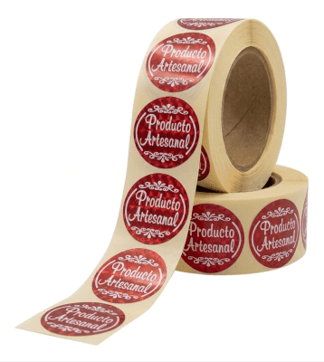 Etiquetas Producto Artesanal Rojo x100und.1