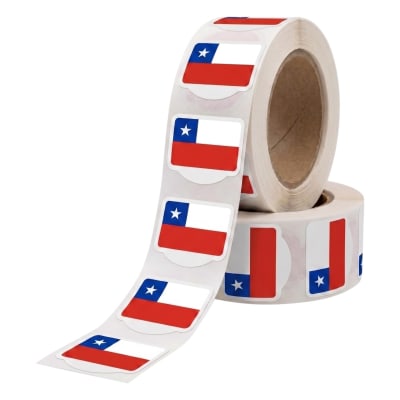 Etiquetas x Rollo Fiestas Patrias Bandera1