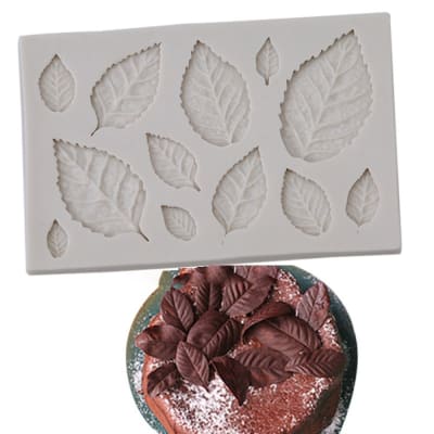 Molde Silicona para fondant Hojas1