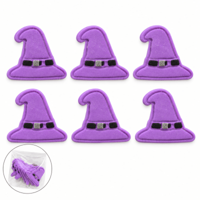 Decoracion De Azucar Sombrero Bruja Morado