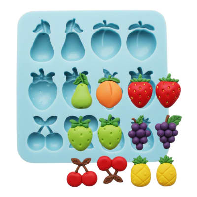 Molde Silicona para Fondant Frutas 12Div.1