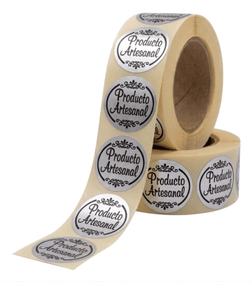 Etiquetas Producto Artesanal Plata 1000u. (Rollo)1