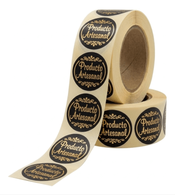 Etiquetas Producto Artesanal Negro 1000u. (Rollo)1