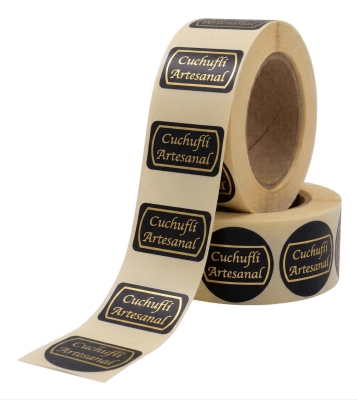 Etiquetas Cuchufli Negro 1000u. (Rollo)
