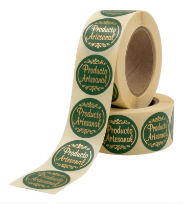Etiquetas Producto Artesanal Verde 1000u. (Rollo)