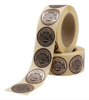 Etiquetas Alfajor plata 1000u. (Rollo)1