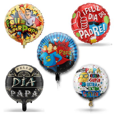 Globo Foil Feliz Dia Papa 10U. VARIADOS1