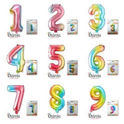 Globo Foil Numero Multicolor 16