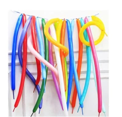 Globo largo 28cm. con Inflador colores surtido1