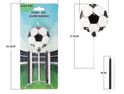 Vela Pelota Futbol 5pzs. Super Feliz1