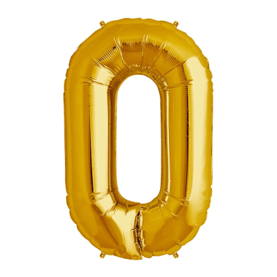 Globo Foil Dorado Numero 0 16