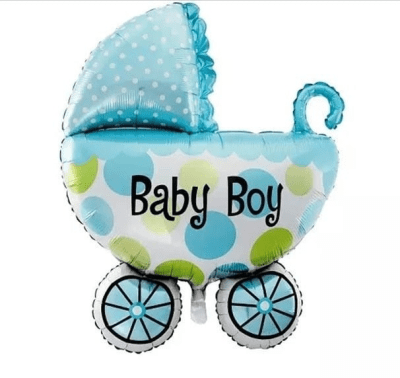 Globo Foil Baby Coche Celeste 1u.