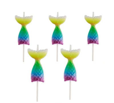 Vela Figura Cola De Sirena 5pza.