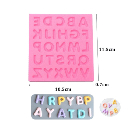 Molde Silicona para fondant letras mayusculas1