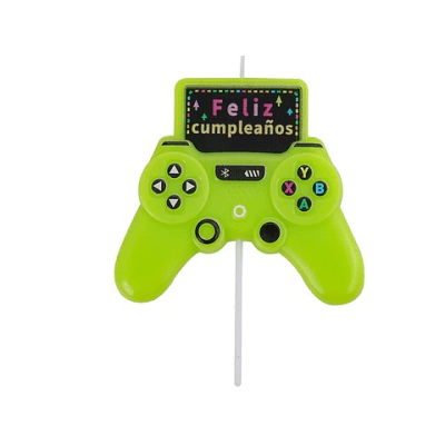 Vela Figura Gamer Verde 1u.