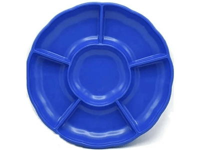 Bandeja Plastica Flor Azul 3u.