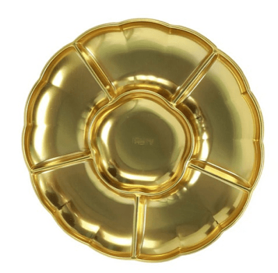 Bandeja Plastica Flor Dorada 3u.2
