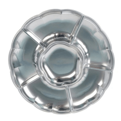 Bandeja Plastica Flor Plata 3u.