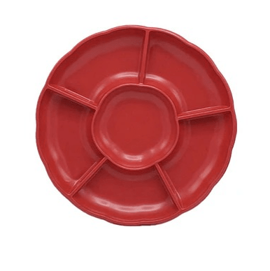 Bandeja Plastica Flor Roja 3u.2