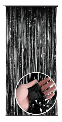 Cortina Negra Holografica 2x1 Metros
