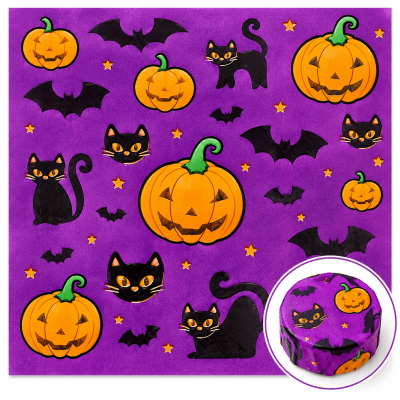 Halloween Papel Alfajor Morado