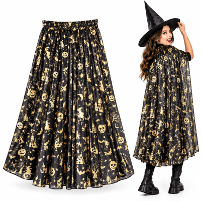 Disfraz Halloween Capa Negra/Dorada 120cm1