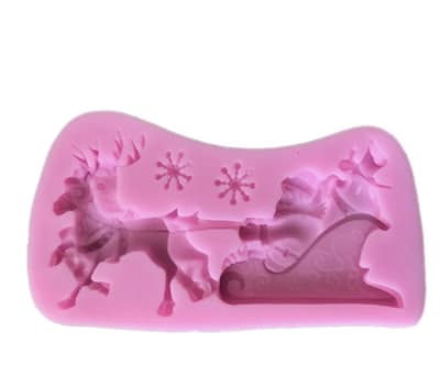 Molde Silicona Navidad Trineo 4div.