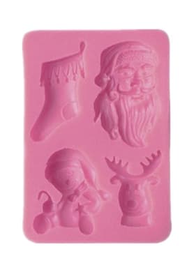 Molde silicona Navidad Reno 4div.