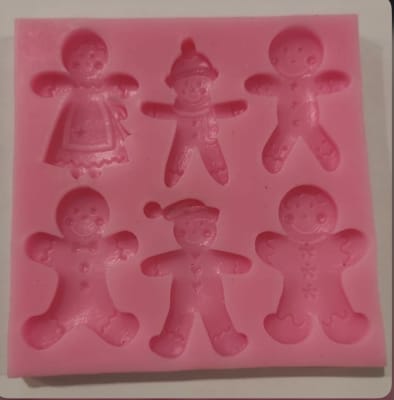 Molde Silicona Navidad jengibre 6div.
