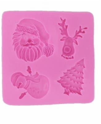 Molde Silicona Navidad 4div.